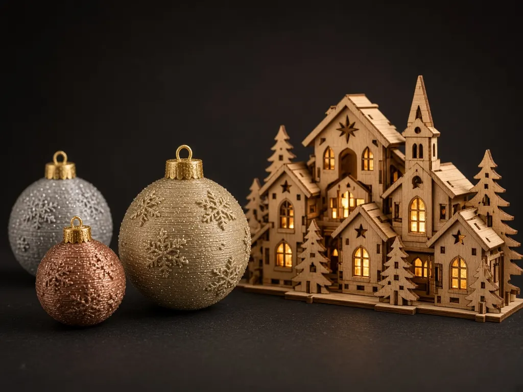 Personalised baubles — 3D printed / laser-cut Christmas gift